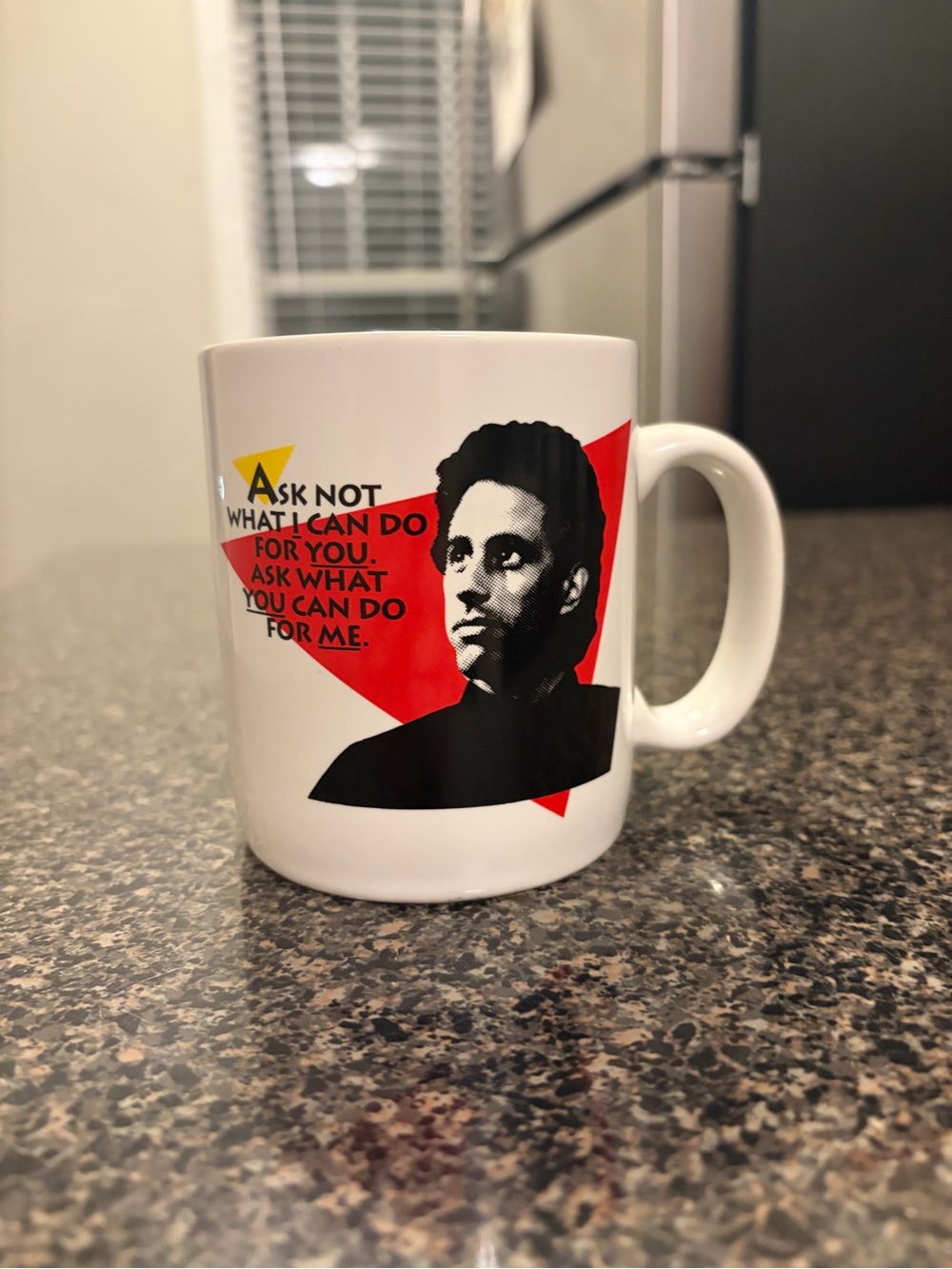 Vintage 1993 Jerry Seinfeld TV Show Coffee Cup Mug | "What Can You Do For Me" |
